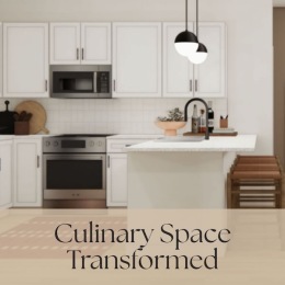 a kitchen with white cabinets