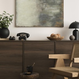 a room with a table and chair